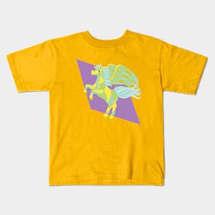 Pegasus on Purple Kids T-Shirt